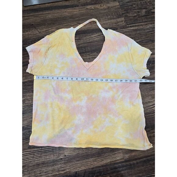 Free People Womens All Mine OB948619 Top Relaxed Berry Orange Sz Medium Tie Dye - Picture 11 of 13